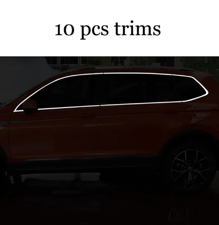 Нержавеющая сталь окна автомобиля планки для volkswagen tiguan L 2-го поколения - Цвет: 10 pcs trims