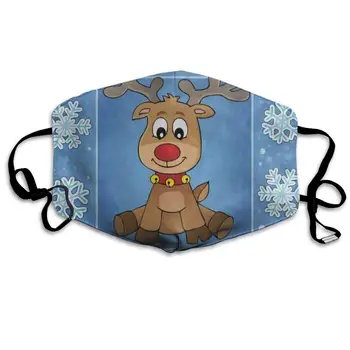 

Face Mask Winter Deer Snow Snowflake Christmas Vintage Cycling Half Face Earloop Nose Mask for Boys