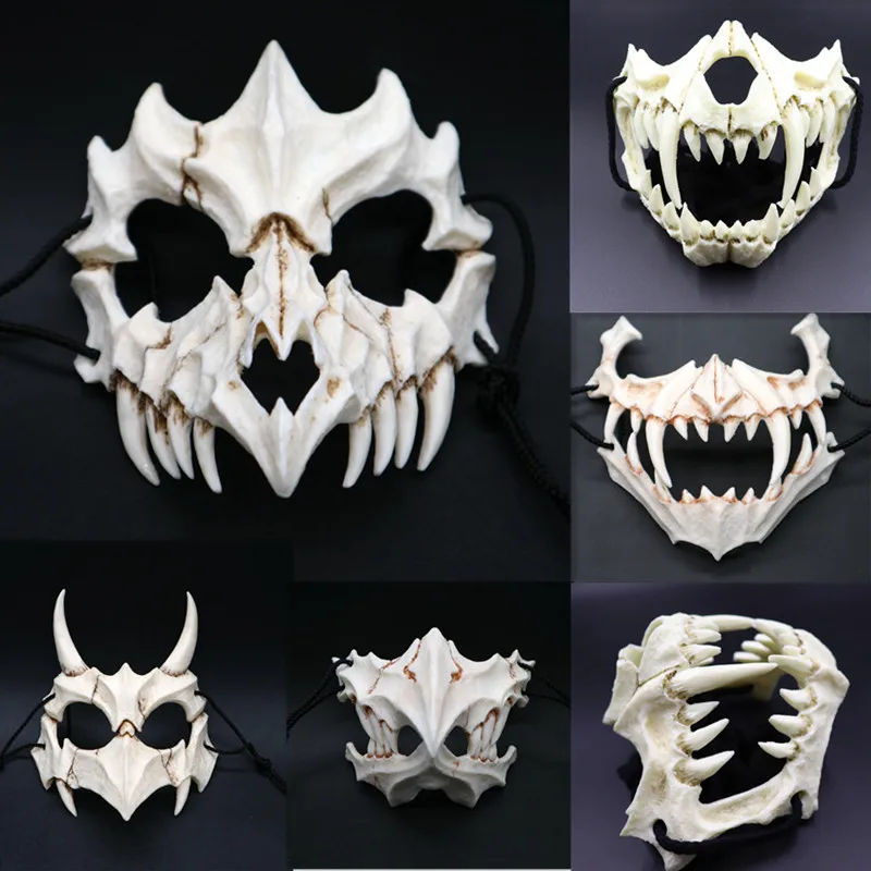 5 стилей, маска японского дракона, Бог, Экологически чистая, косплей, реквизит, унисекс, Хэллоуин, животное, тигр, натуральная смола, маски