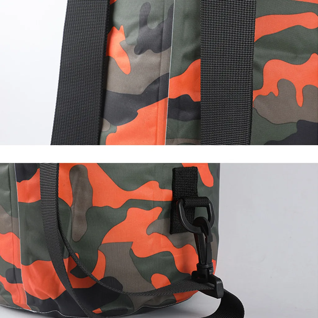 TOPTETN Women Man Outdoor Camouflage Polyester Waterproof Bag Shoulder Waterproof Bucket Bag 5L Drift Bag