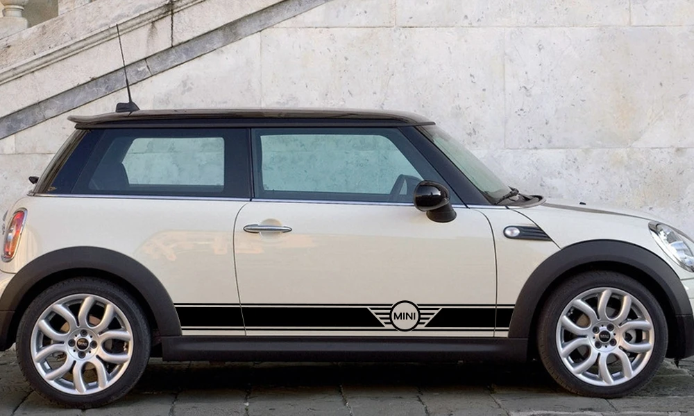 2 шт. автомобиль длинной стороне Стикеры для Mini Cooper R56 R57 R58 R50 R52 R53 R59 R61 Countryman R60 F60 F55 F56 F54 тюнинг автомобильные аксессуары
