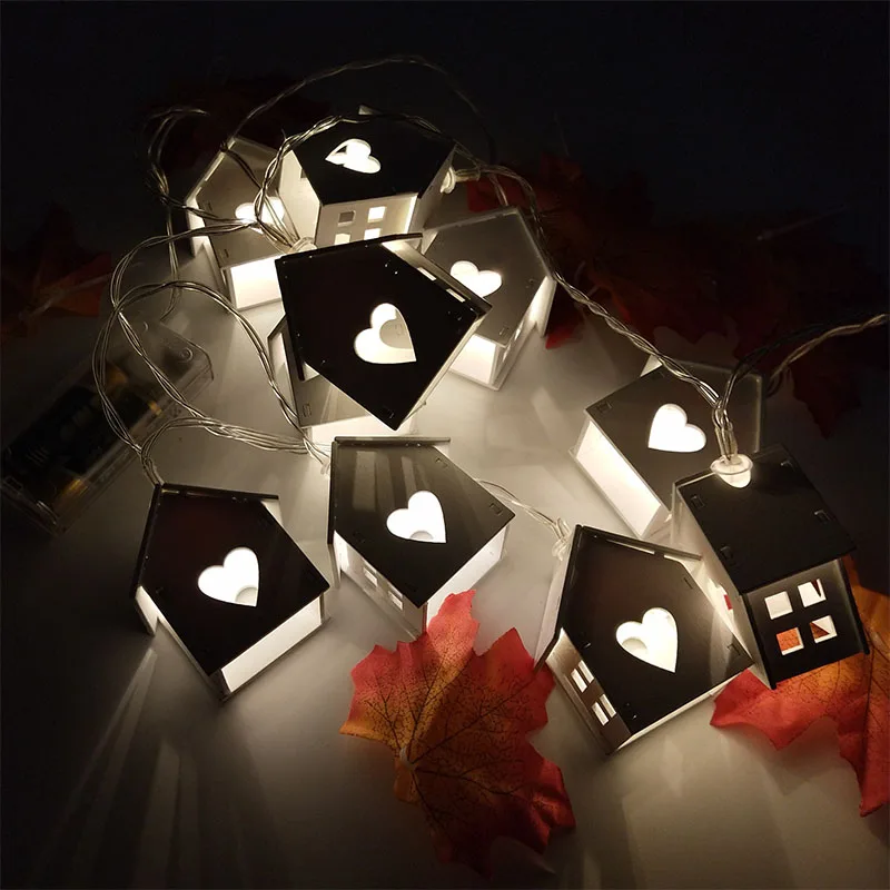 1,5 м 10 светодиодный новогодний светодиодный светильник в форме дома для рождества, свадьбы, вечеринки, декоративный светильник s, праздничный светильник, гирлянда