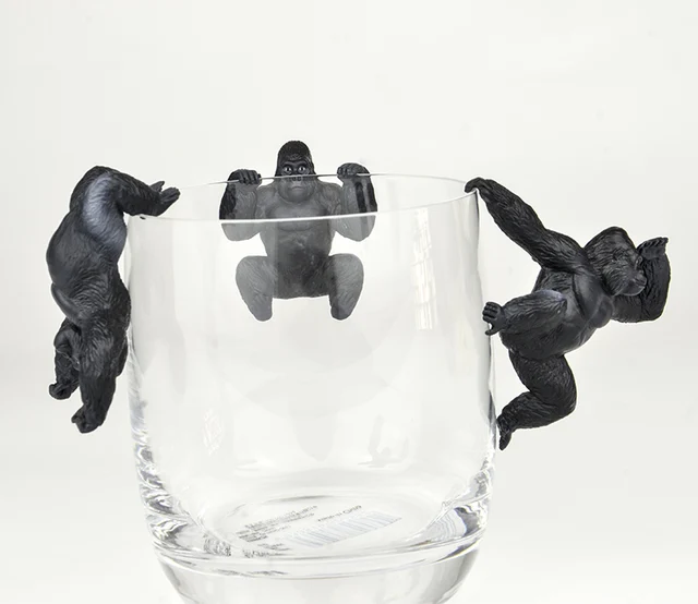 Original genuine capsule toys funny big silver gorilla King Kong monster of king PUTITTO glass gashapon figures desktop ornament 5