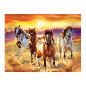 

Full Drill Square Diamond DIY Diamond Painting Run the Horse Diamond Embroidery Cross Stitch Rhinestone
