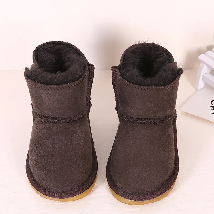 Детская обувь зимние сапоги для девочек детские австралийские водонепроницаемые ботинки из овечьей кожи детские зимние теплые ботинки с мехом и бархатом для детей, размер 21-28 - Цвет: Jun235J