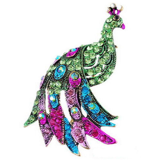 Trendy Animal Big Rooster Brooch for Women Frog Tortoise Snails Rhinestone Brooch Jewelry Coat Accessories Hot Sale Gift