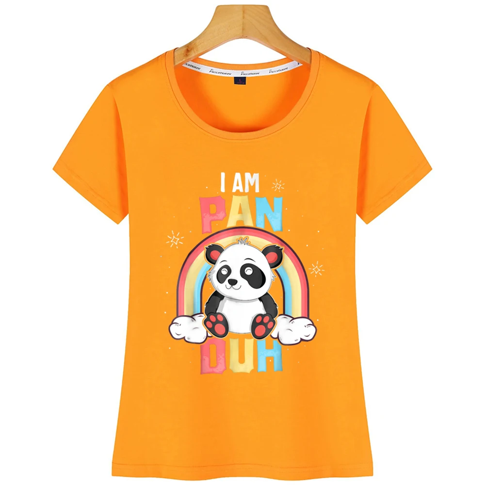 Женские топы футболка Im Pan Duh Panda Pansexual Pride Rainbow Lg модная короткая с