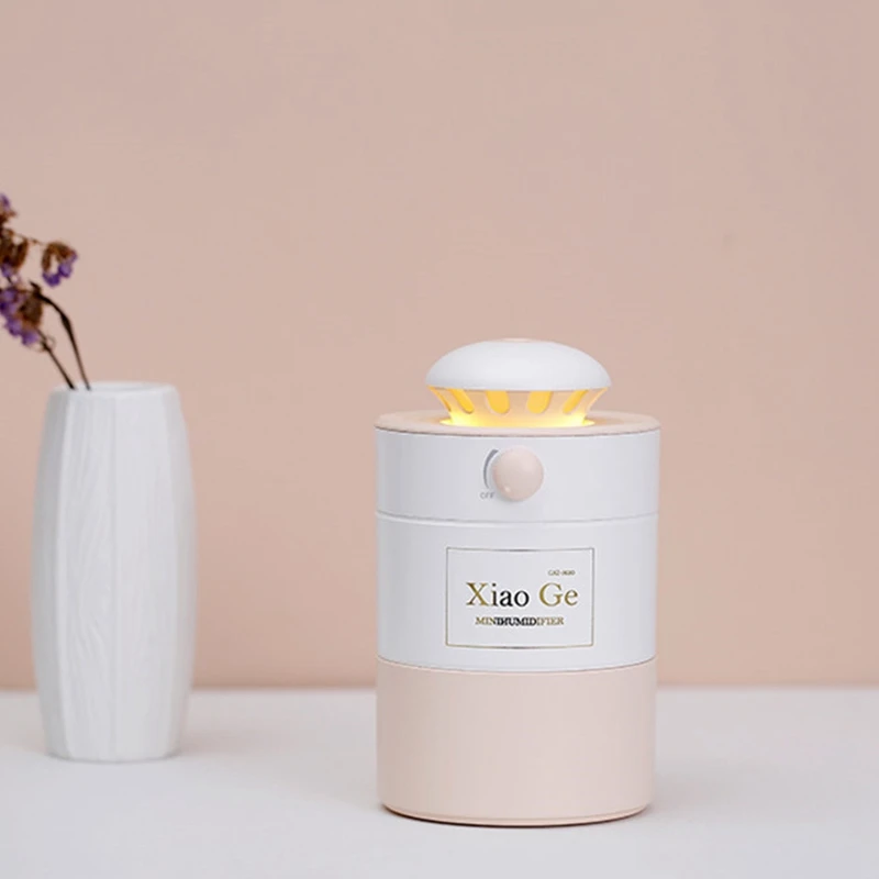 500ML Adjustable Spraying Air Humidifier Ultrasonic Mist Maker for Home Aroma Diffuser Aromatherapy Humidifiers Diffusers Beige