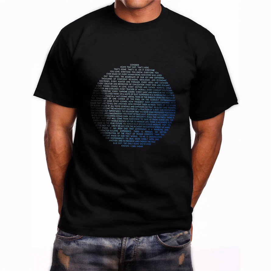 New Pale Blue Dot - Carl Sagan Short Sleeve Men'S Black T-Shirt Size S To 3Xl Free Shipping Light Tee Shirt | Мужская одежда
