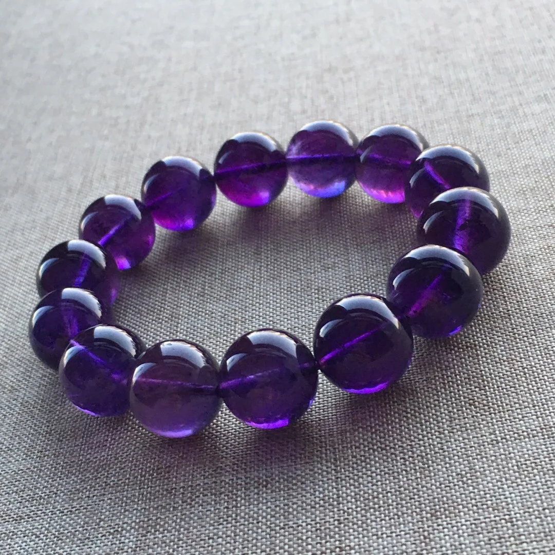 

Natural Amethyst Single Loop Bracelets Rich Purple Large Particles Crystal Clean Transparent Hydra Natural Simple