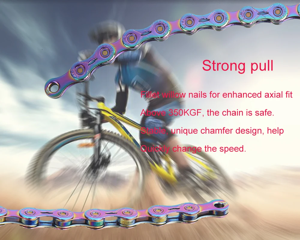 SUMC X10L X11L X12L велосипедная цепь 10S 11S 12S Красочные для MTB/шоссейного велосипеда для Shimano/SRAM 20 30 11 22 33 12 Скоростей 116л/цепь