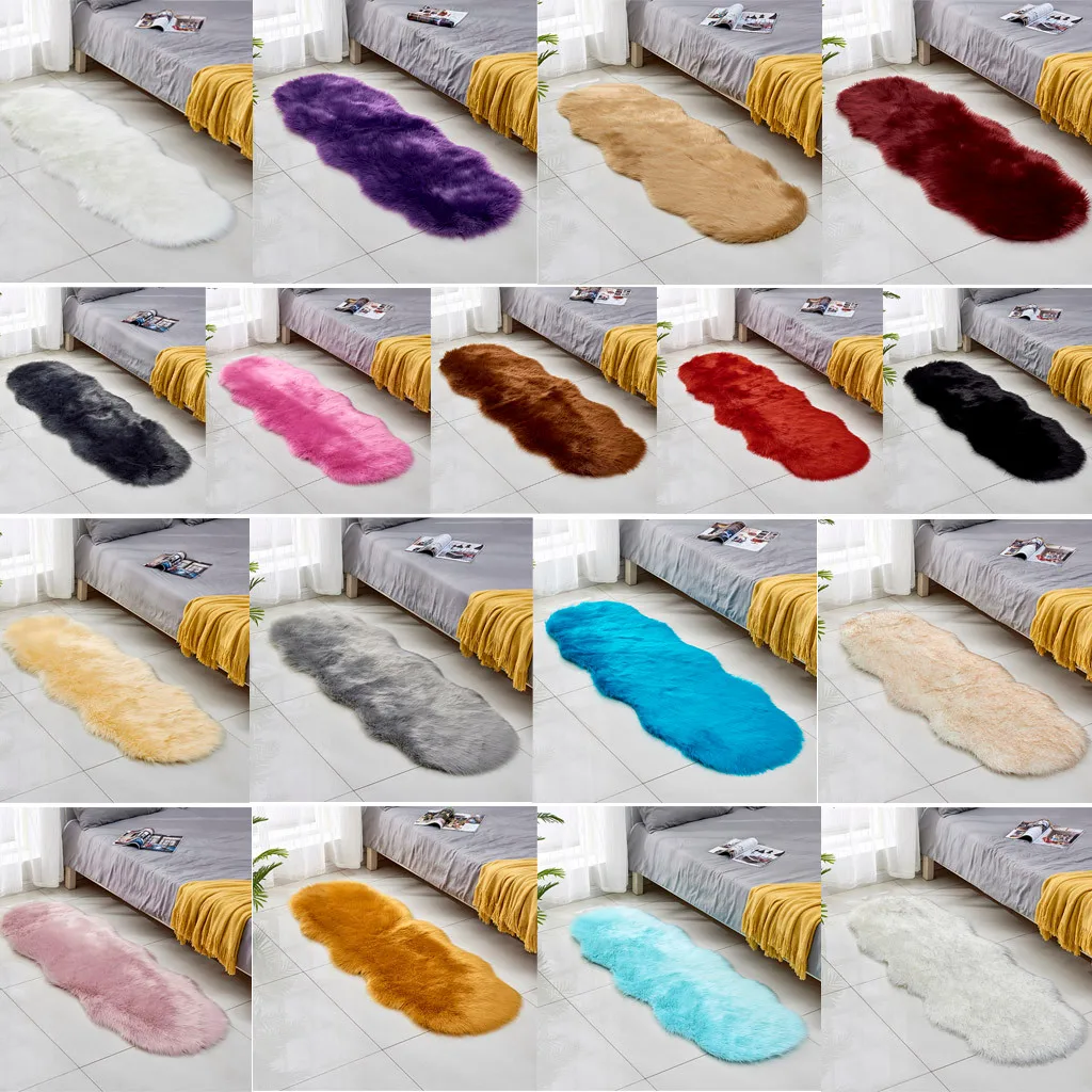 60*180 см Овальный мех Искусственная овчина ковер моющееся сиденье коврик пушистые ковры ворсистая шерсть мягкие теплые ковры для гостиной