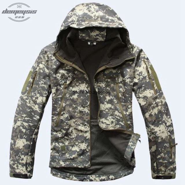 Армейское камуфляжное пальто, военная тактическая куртка, военная одежда, верхняя одежда, мягкая оболочка, водонепроницаемая ветрозащитная куртка, комплект - Цвет: acu jacket