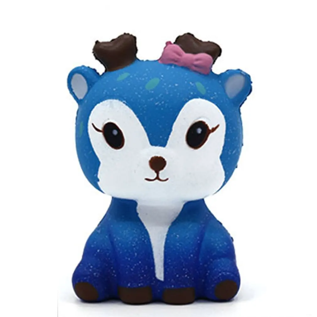 blue OCDAY мини кавайный мультяшный олень мягкий медленно поднимающийся ПУ крем ароматический снятие стресса креативная сжимающая игрушка для детей взрослых Новинка хит - Цвет: blue