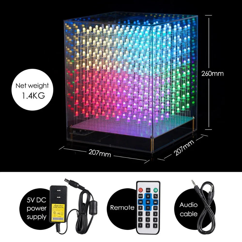 Douk Audio светодиодный куб RGB 8x8x8 3D полный набор для самостоятельной