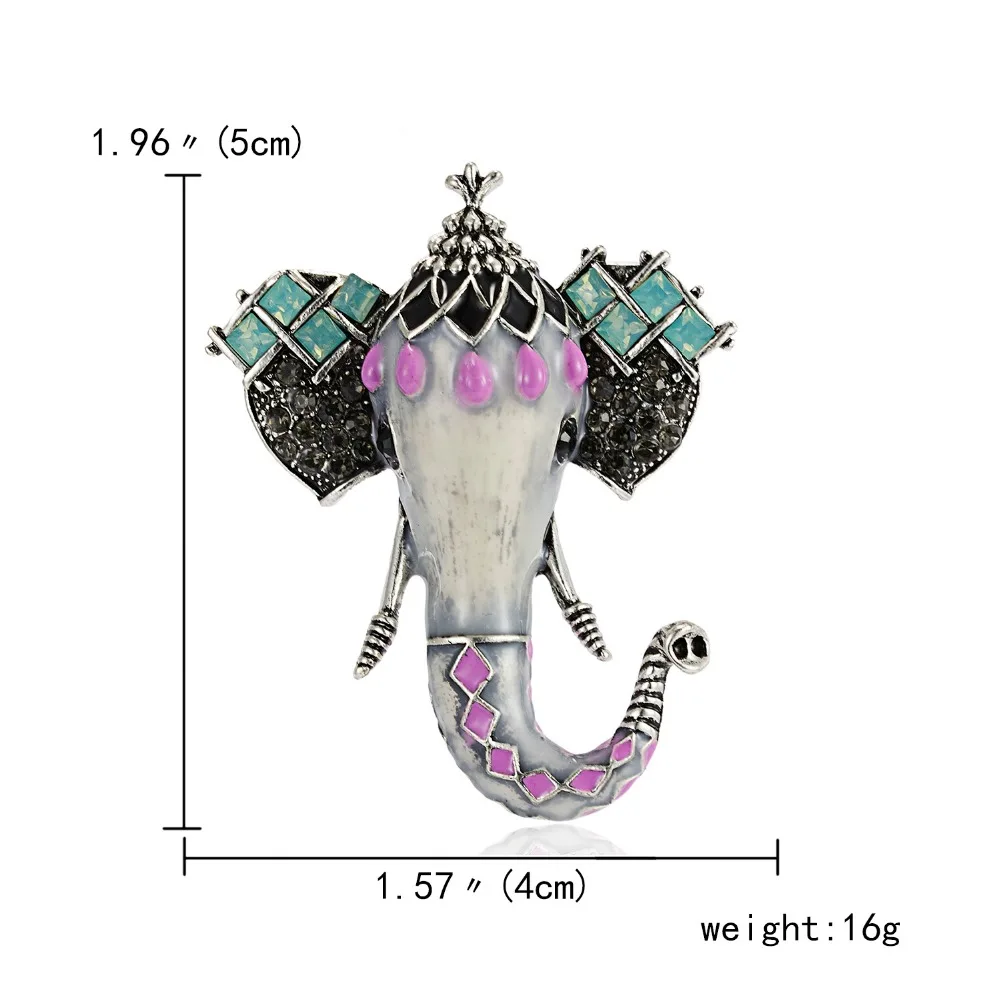 Ринху Слон эмаль брошь с кристаллами ювелирные изделия винтажные аксессуары для одежды Броши для женщин счастливые вечерние Ювелирные изделия Подарки