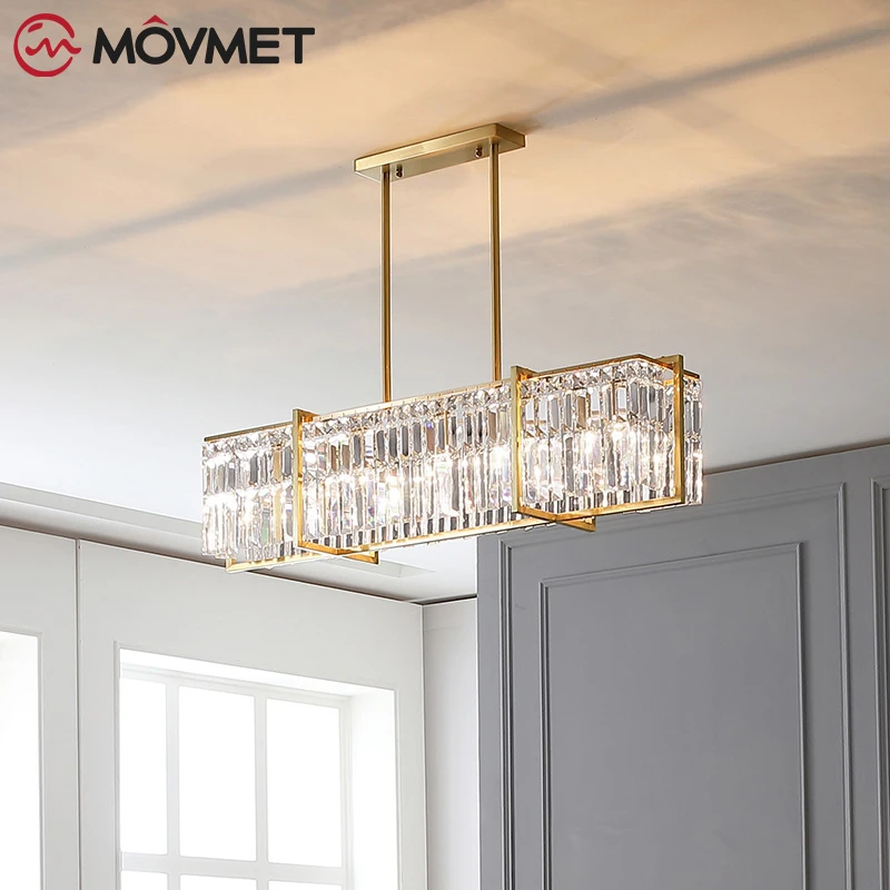 

Post Modern Copper/Crystal Pendant Lights For Dining Room Hanging Lighting Fixtures uspension Kitchen Hanging Lamp