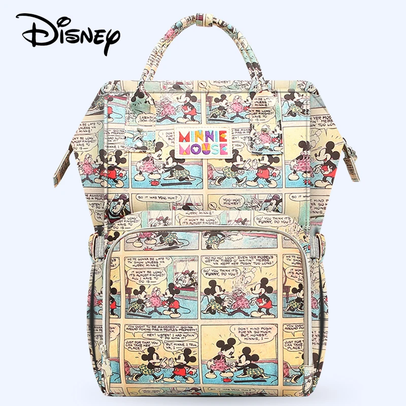Disney рюкзак для мам Пеленки сумки бутылки молока изоляционные сумки подгузник коляска Сумка водонепроницаемая сумка для подгузников с usb-обогреватель DS9532 - Цвет: 1