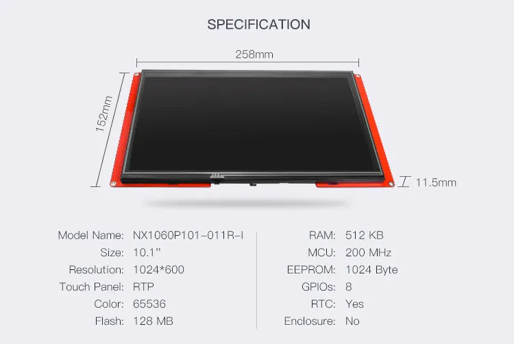 Aihasd 10," NX1060P101 Nextion Интеллектуальный HMI USART UART серийный TFT lcd модуль Дисплей емкостная/резистивная сенсорная панель