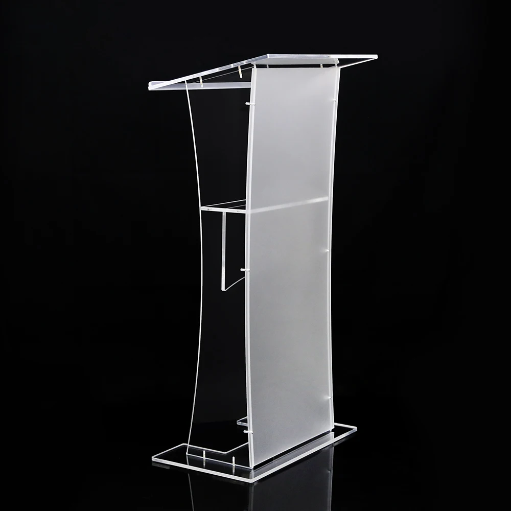 Acrylic Lectern Pulpits Podium Modern Smart Plexiglass Pulpit School Church Podium Speaker's Stands with Shelf