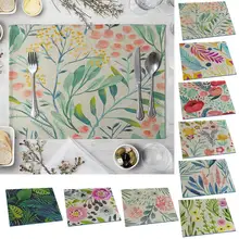 

Multicolor Leaves Flower Kitchen Dining Table Mat Heat Insulated Pad Placemat