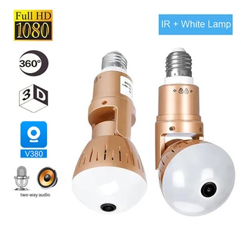 

1080P IP Camera Bulb Lamp light Wireless 2MP HD 360 Degrees Panoramic Light Home Cctv Security Video Surveillance Wifi Camera