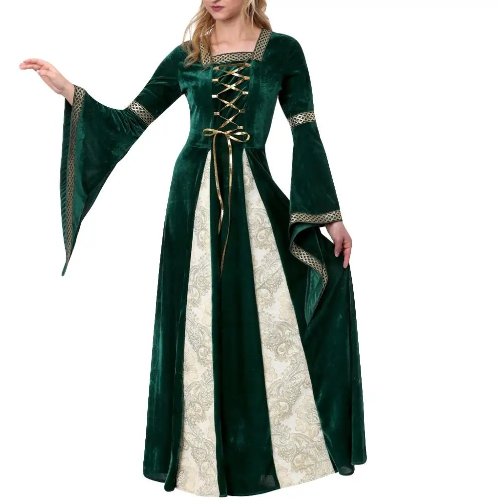 

Women Costume Cosplay Long Dress Hooded Party 2 Piece Magic Witch Dress Party Costumecropped hoodie Stylish fashion design #7