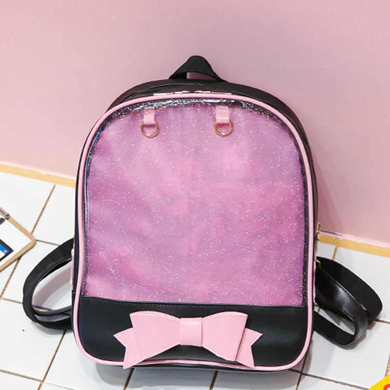 Clear Transparent Backpacks Women Harajuku Bow-knot Itabags Bags School Bags for Teenager Girls Designer Ita Bag Bookbag Bolsa