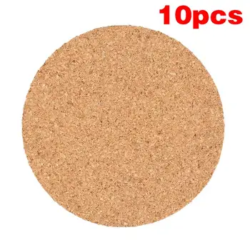 

10 Pcs wooden Plain Round Cork Coasters Coffee Drink Tea Cup Mat Placemats Wine Table Mat cup Pads Kitchen accessories TSLM1