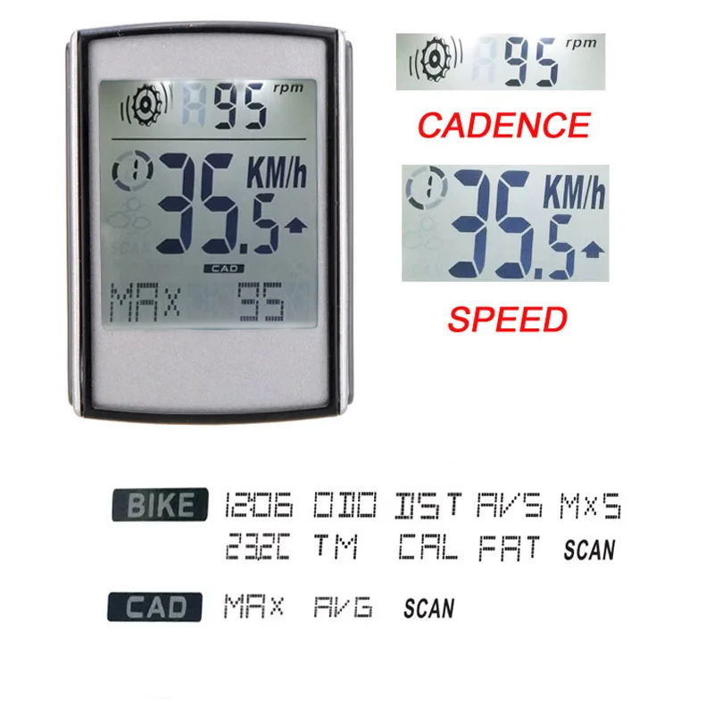 BC235 Многофункциональный беспроводной lcd велосипедный тахометр, компьютер цикла Каденс, водонепроницаемый, ночник, расстояние датчика 130 см No wo