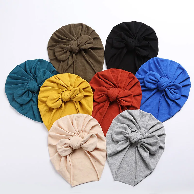 New Baby Turban Solid Color Soft Cotton Baby Hat Cute Rabbit Ear Newborn Girl Hats Bonnet Kids Cap Headband Head Wrap pacifier for baby