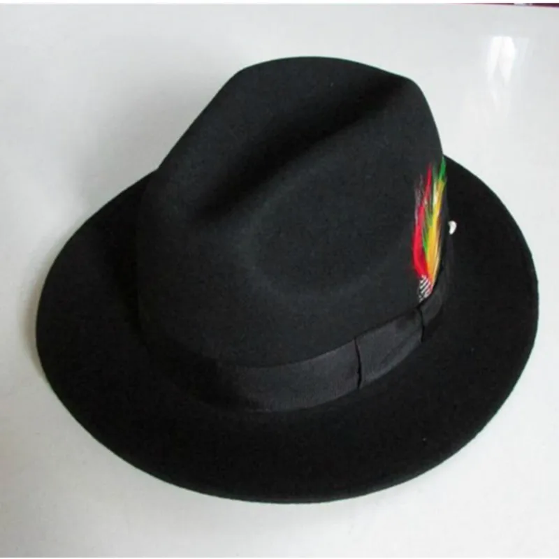 

X4004 100% Unisex Panama Wool Top Hats Gentleman's Jazz Woolen Felt Fedora Cap