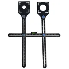 Double Head Folding Ruler Tile Hole Locator Universal Adjustable Masonry Glass Fixed Perforated Hand Tool