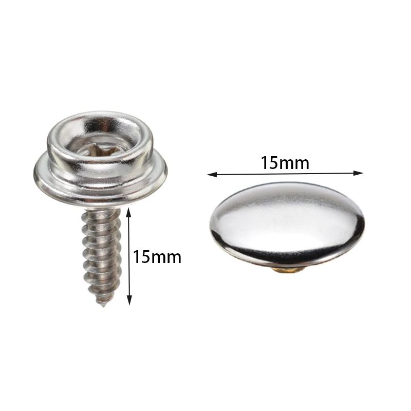 Boat Parts 62Pcs Stainless Steel Screw Snap Fastener Kit Press Studs for Boat Canvas Cover Boat