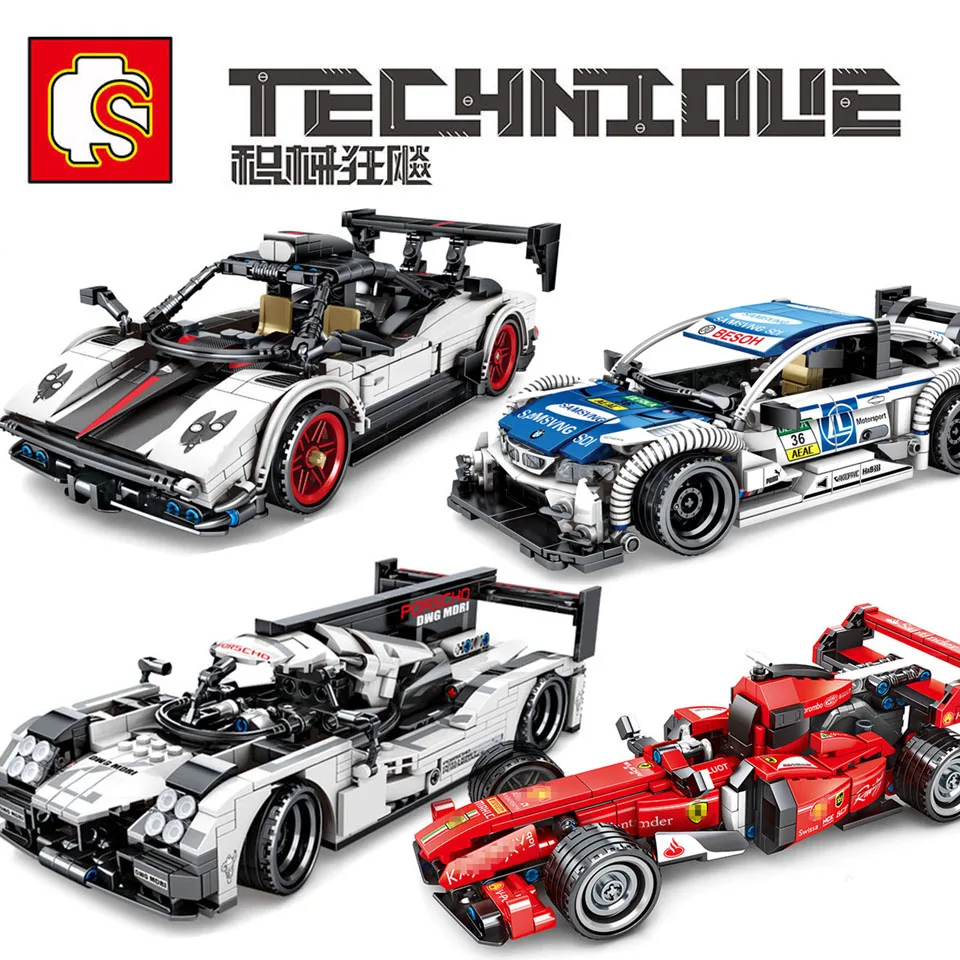 

SEMBO Car Technic Sport Car MOC City Racing Car Building Block SUV Off-road Vehicles Model Bricks Set Toys For Children Boy Gift