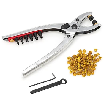 

Metal Rivets Eyelet Hole Punch Pliers Tool With 100Pcs Eyelets Grommets 2Pcs Tool For Shoes Bags Leather Belt