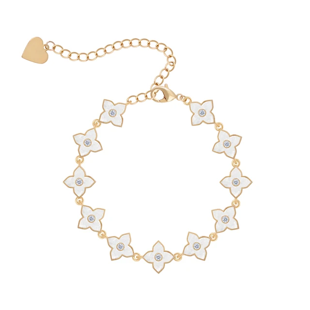 OYB new Korean style four-leaf clover zircon bracelet ladies fashion classic bracelet four-leaf flower jewelry number 17