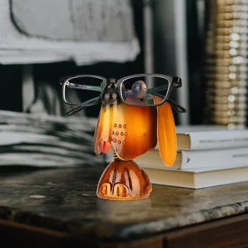 

Home Decoration Ornament Puppy Dog Animal Stand Eyeglass Holder Modern Iron Sculpture Handicraft Crafting Sunglasses Display