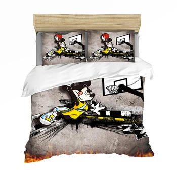 

Disney Couple Mickey Minnie Cartoon Bedding Set Children Twin Full King Single Double Size Duvet Cover Pillowcase Girl Boy gift