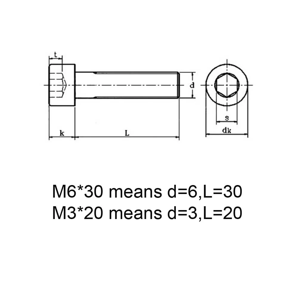 Stainless Steel Screw Hexagon Socket Head Bolt Hex Socket Screw M3 DIN912 A2 304 L=6-40mm