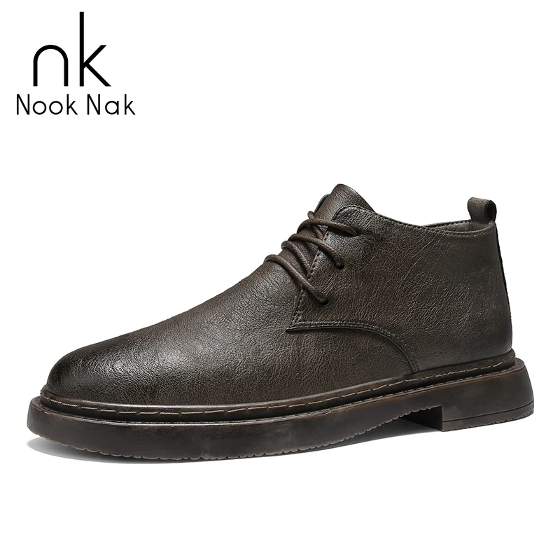 

Nooknak 2020 New Transparent Bottom Breathable Outdoor Work Boots PU British Style Lace-up Martin Boots 39-44
