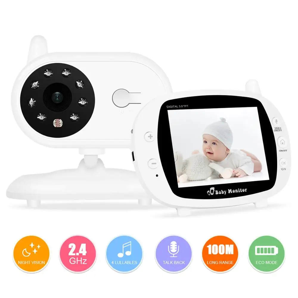 Babyphone Baby Camera Wireless 3.5Inch LCD Screen Audio Video Baby Monitor Radio Nanny Music Interc