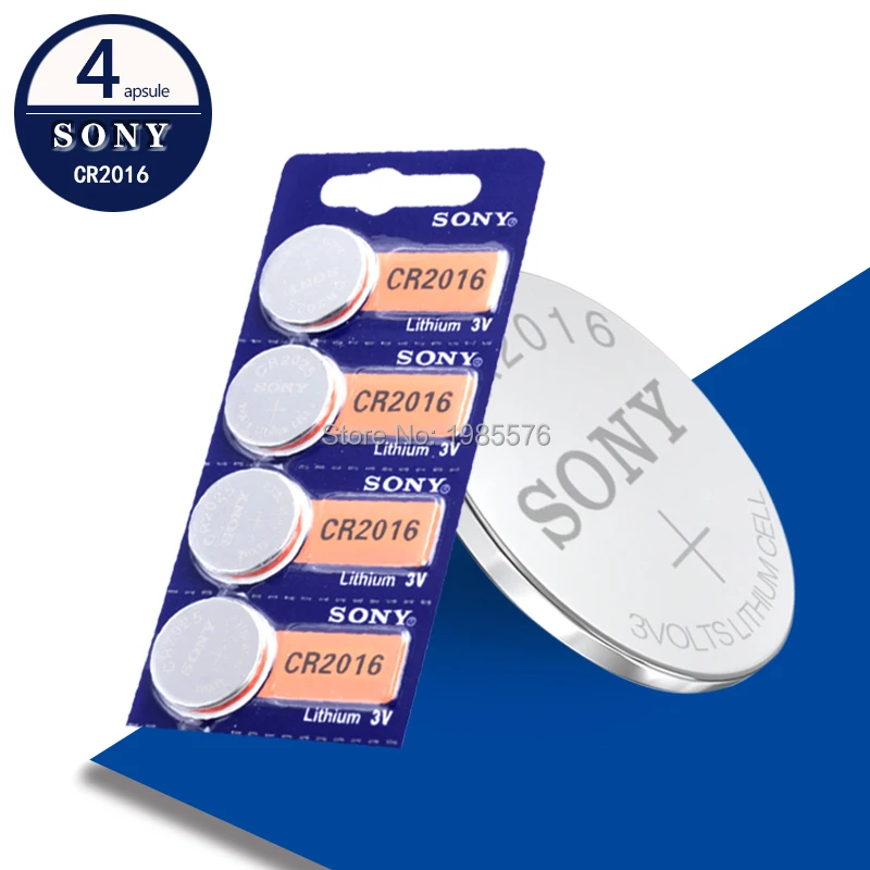 4 Uds para Sony CR2016 Original Batería de botón de litio, 3V cr 2016 DL2016 KCR2016 BR2016 pila de moneda baterías para ver la computadora