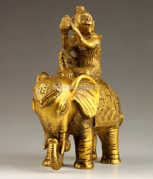 

Vintage Collection Handmade Vivid Monkey Elephant Brass Statue