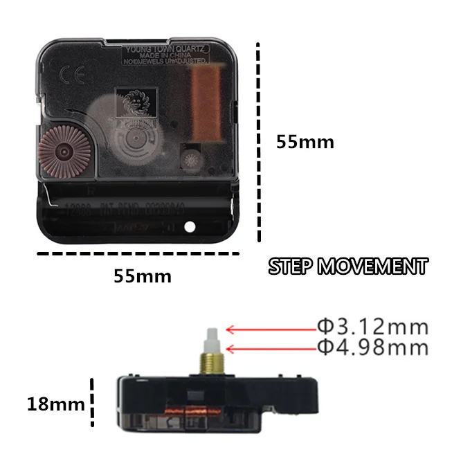 Wall Clock Clock Mechanism Sun 12888 Multiple lengths of shaft DIY Step-movement Quartz Wall Clock Mechanism Wall clock Replacement Parts Kit thin sahft