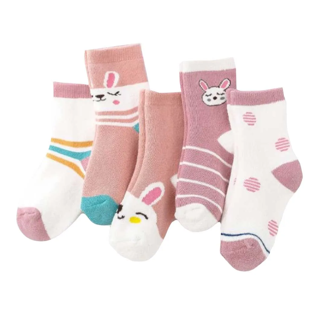 5 пар Хлопковых Носков милые мягкие носки с героями мультфильмов на осень и зиму детские носки для девочек модные спортивные носки для маленьких мальчиков