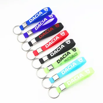 

Car Sticke Luminous Silicone Emblem Badge Car Key Ring for Dacia Duster Logan Sandero Lodgy Car Styling Accessories