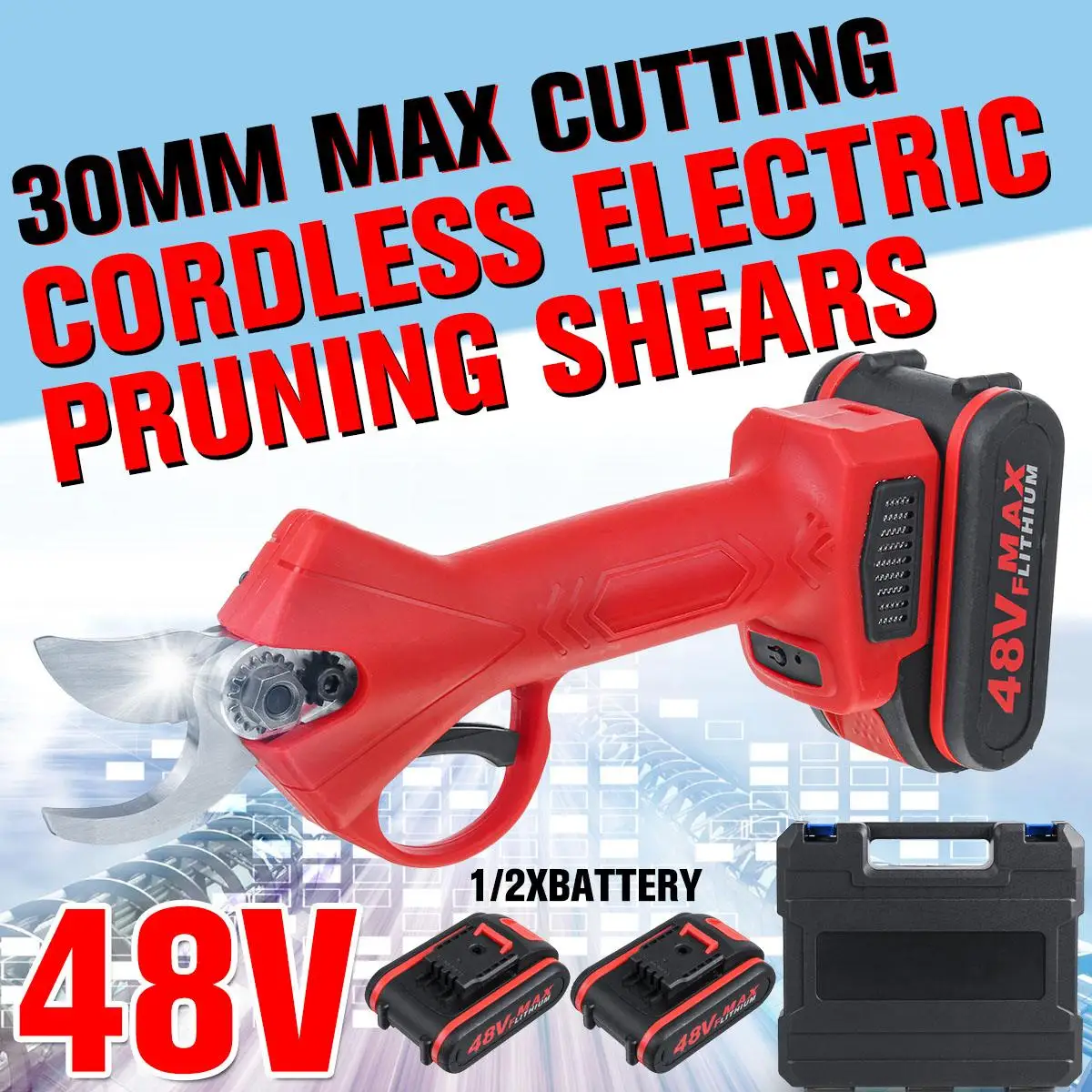 48V Cordless Pruner Electric Pruning Shear with
