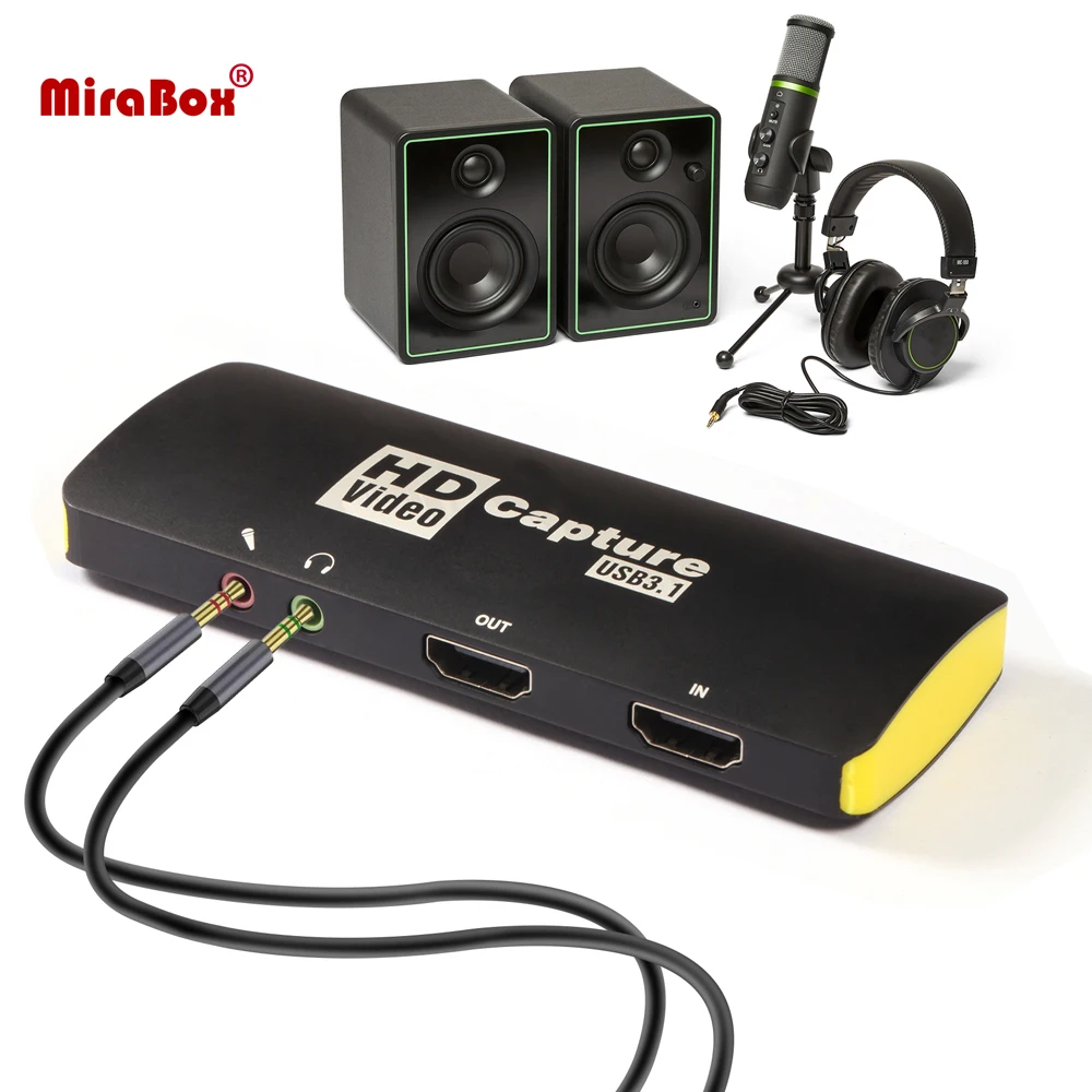 

Mirabox Low Latency USB3.1 Type C Capture Card 1080P Game HDMI Capture Card HDMI to USB for Nintendo Switch PS4