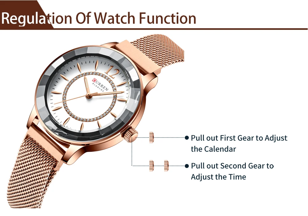 Новинка Curren Классические женские наручные часы со стразами циферблат с сетчатым стальным ремешком женские классные часы Relogios Feminino 9066